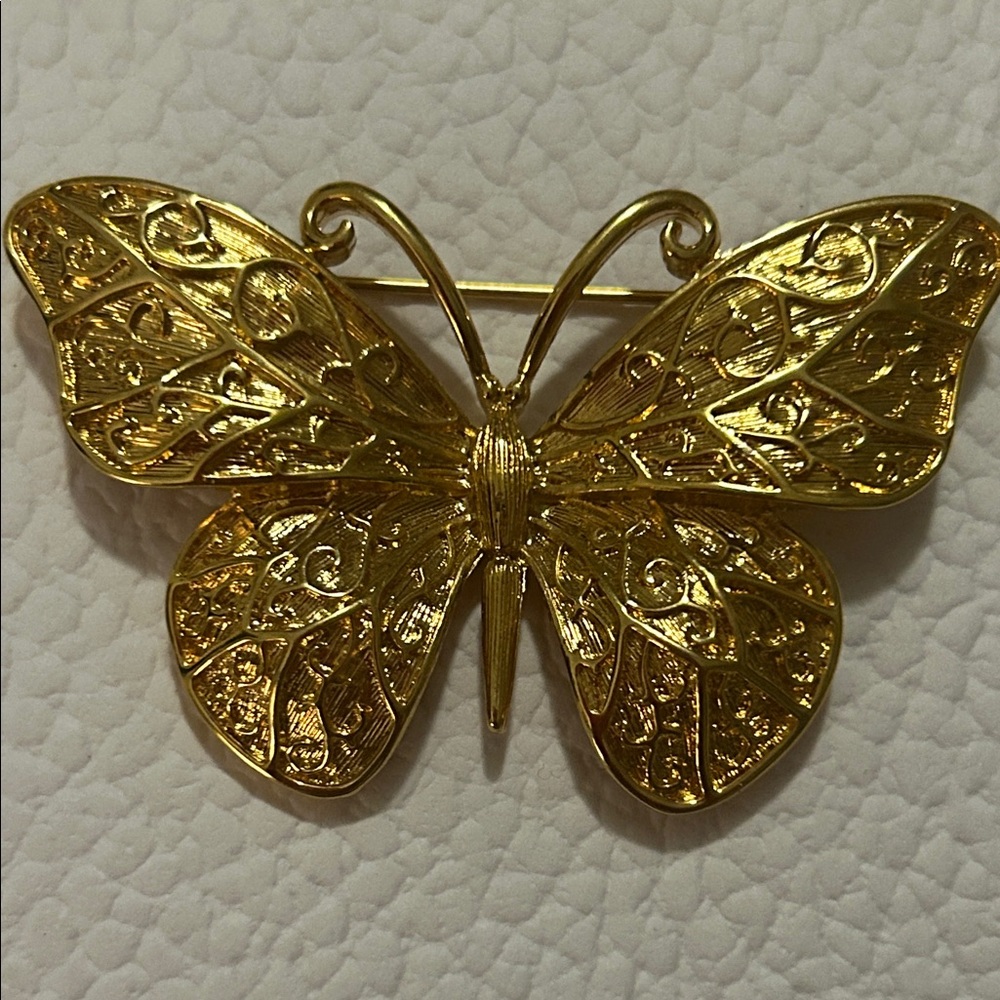 EUC Monet Gold Butterfly Brooch